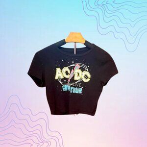 AC/DC Live World Tour Graphic Cropped Tee